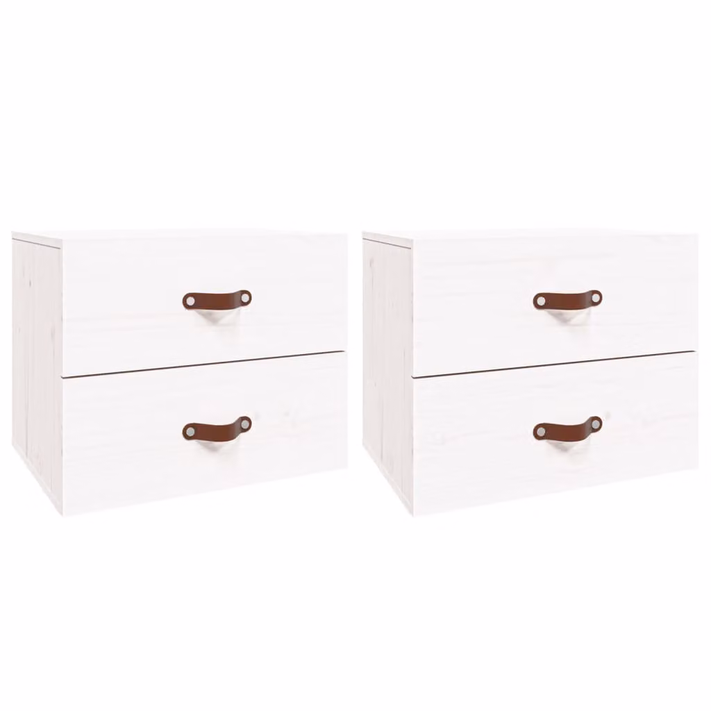 Comodini a Muro 2 pz Bianchi 50x36x40 cm