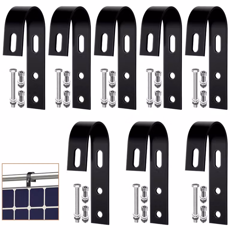 Supporti per impianti fotovoltaici da balcone, 8 pezzi, acciaio inossidabile, regolabili