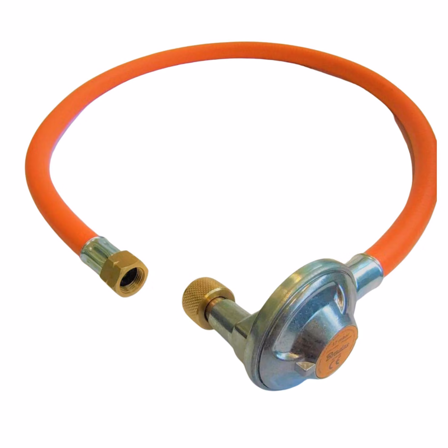Tubo flessibile per gas propano-butano Zatech 5 m 20 bar Ø9 mm con riduttore Bradas 37 mBar filettatura 3/8" attacco 3/8" Tubo flessibile per il collegamento della bombola del gas