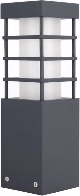Paletto da giardino SU-MA RADO II grigio scuro con attacco E27 e protezione IP54, Altezza: 25 cm – 1