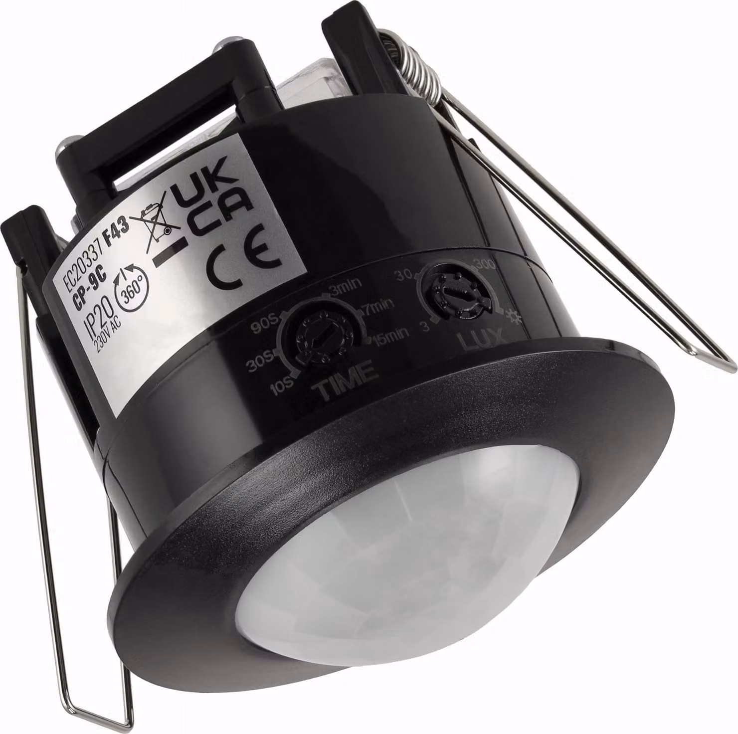 Rivelatore di movimento PIR da incasso a soffitto fino a 600W IP20 nero Ecolight EC20337