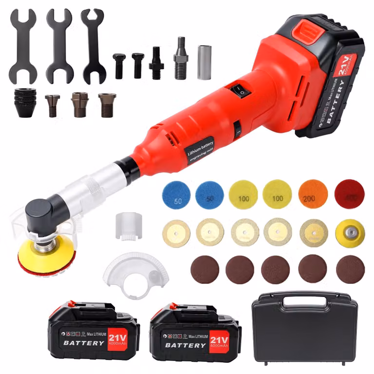 Smerigliatrice angolare mini - Smerigliatrice angolare a batteria - Versione migliorata - Alimentazione a batteria - 21 V - Motore brushless - 2500–6000 giri/min - Ideale per lucidatura e incisione