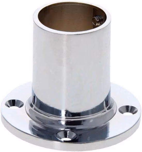 Supporto per tenda da doccia - Tubo rotondo da 25 mm - Argento - Gancio stabile
