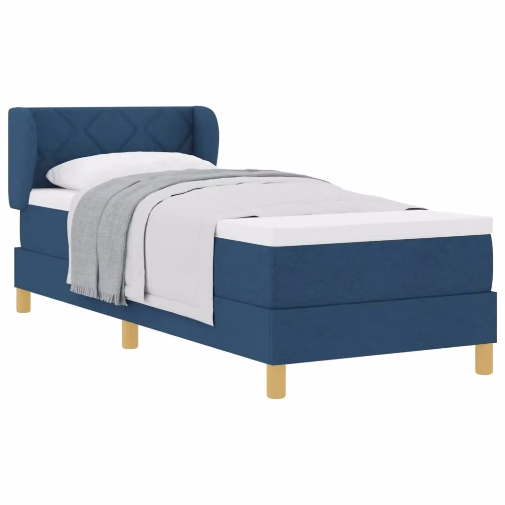 Letto a molle con testiera blu vidaXL L/P: 80 x 200 cm – 2