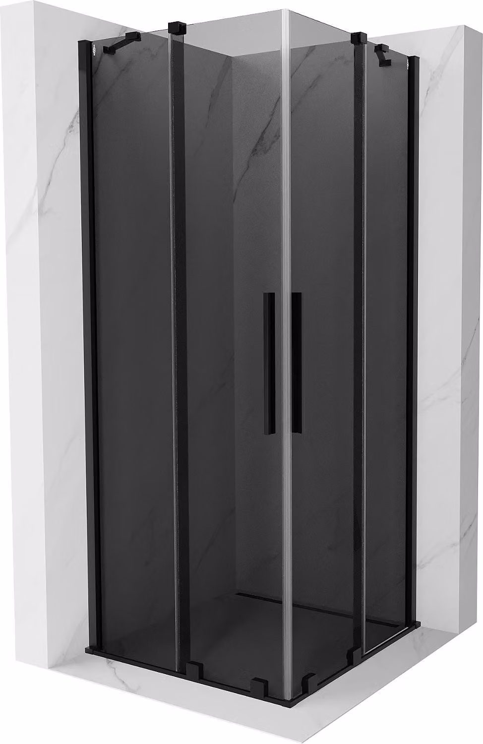 Mexen Velar Duo cabina doccia scorrevole 80 x 80 cm, grafite, nero - 871-080-080-42-70