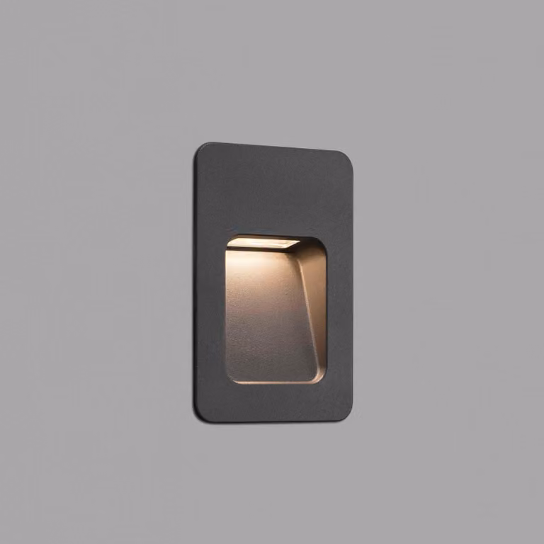 Lampada da parete a incasso a LED NASE-2 3000K IP44 grigio scuro