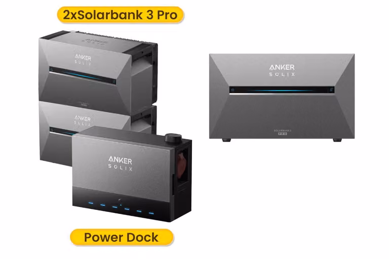 Powerness®Anker SOLIX Solarbank Power Dock - Multisistema Solarbank con Anker SOLIX Solarbank 3 E2700 Pro x3 Stoccaggio per centrale elettrica da balcone