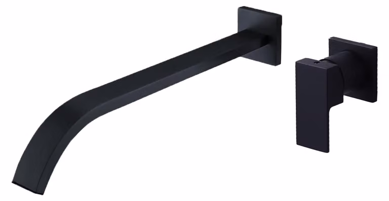 Miscelatore monocomando per lavabo, con bocchetta da 30 cm, finitura nera opaca