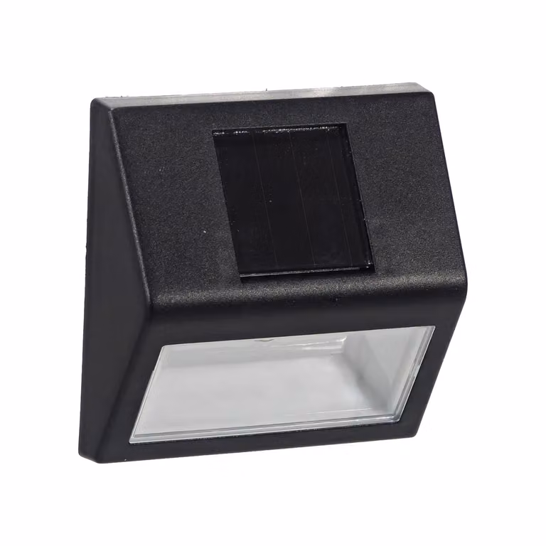 DICTROLUX Lampada Solare LED da Esterno Segnapasso per Scale e Giardino, Colore Nero, H 10 x L 10 x P 3,8 cm