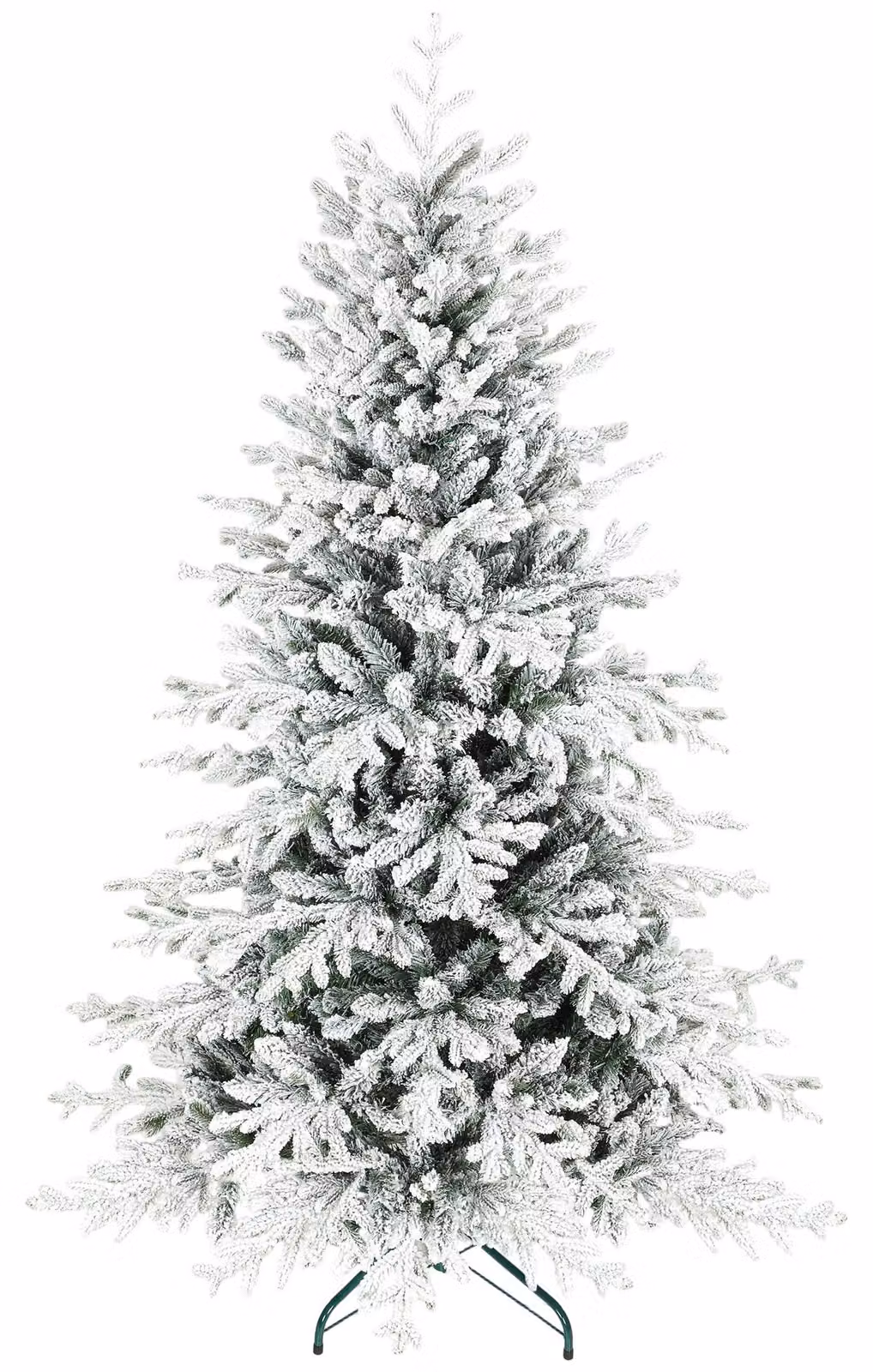 Albero di Natale artificiale, albero di Natale da 180 cm con neve, 1815 rami, supporto in metallo pieghevole