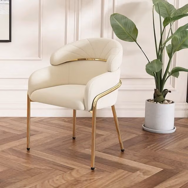 Sedia da Pranzo in Velluto con Gambe in Metallo ¨C MINIMAL ¨C Beige