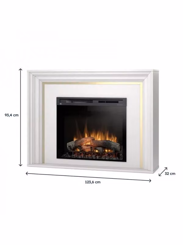 Caminetto Elettrico da Pavimento a Libera Installazione con LED Outinfire Bianco Opaco – 2