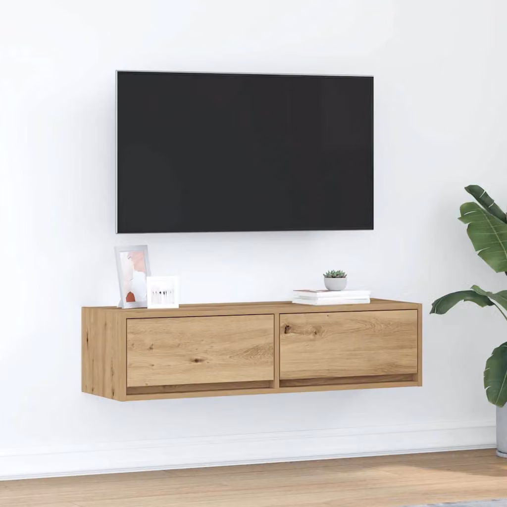Mobile TV moderno vidaXL in rovere artigianale marrone L 100 cm x P 31 cm x H 25,5 cm