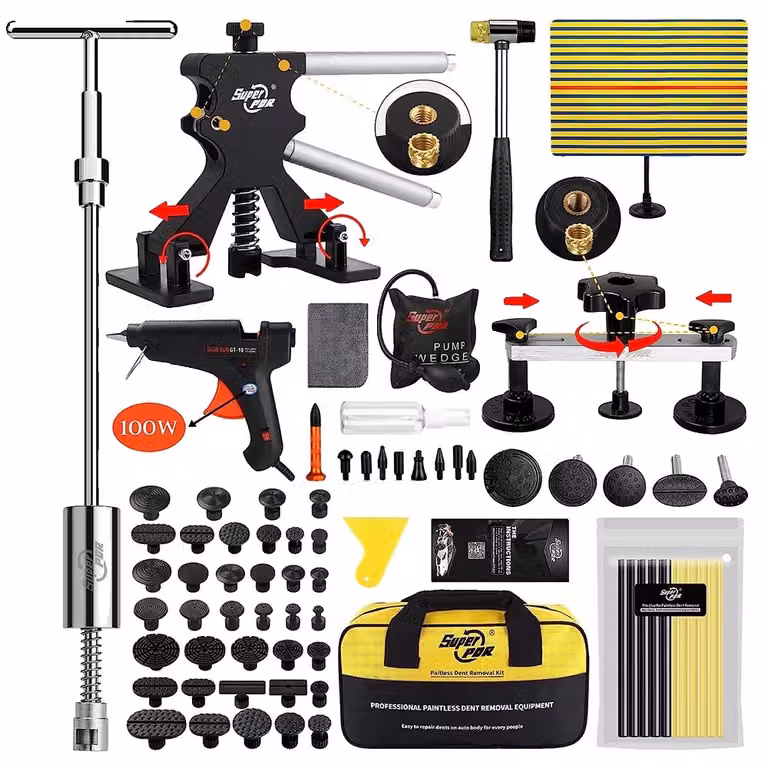 Kit di riparazione delle ammaccature Super PDR, 19 strumenti inclusi, efficiente rimozione senza verniciatura , Contiene 19 strumenti