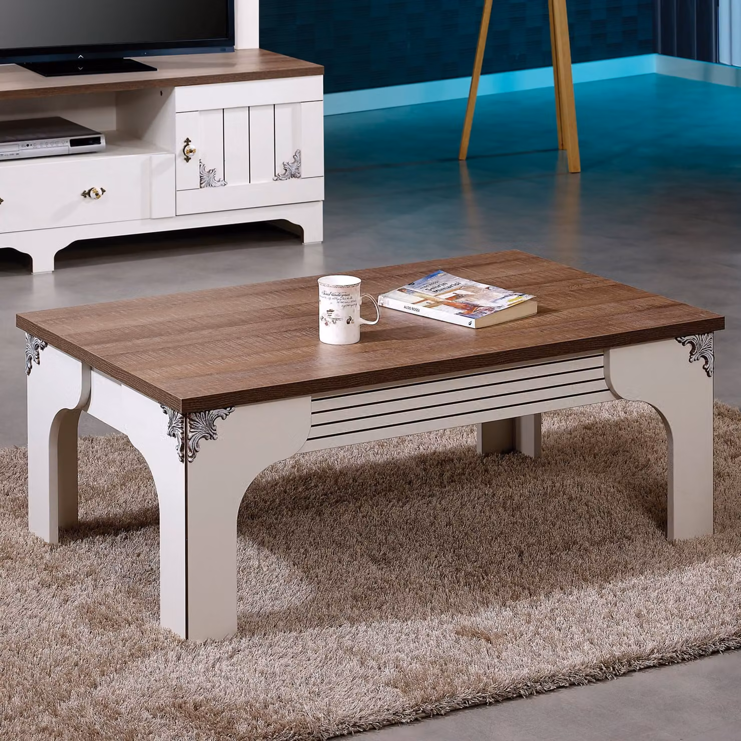 Skye Decor, Gazel, tavolino da salotto, bianco, 100% pannelli di particelle rivestiti in melamina, 110 x 65 x 45 cm