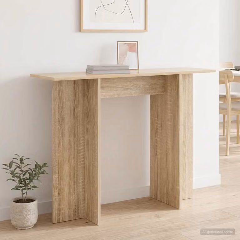vidaXL Tavolo consolle moderno in legno color rovere, L 100 x P 30 x H 75 cm