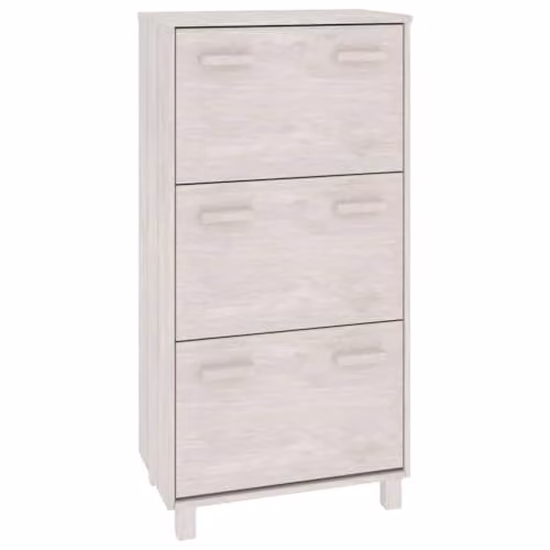 Helloshop26 Scarpiera Range Scarpe, armadio ingresso corridoio, soggiorno, 59,5 x 35 x 117 cm, legno di pino bianco 02_0021860