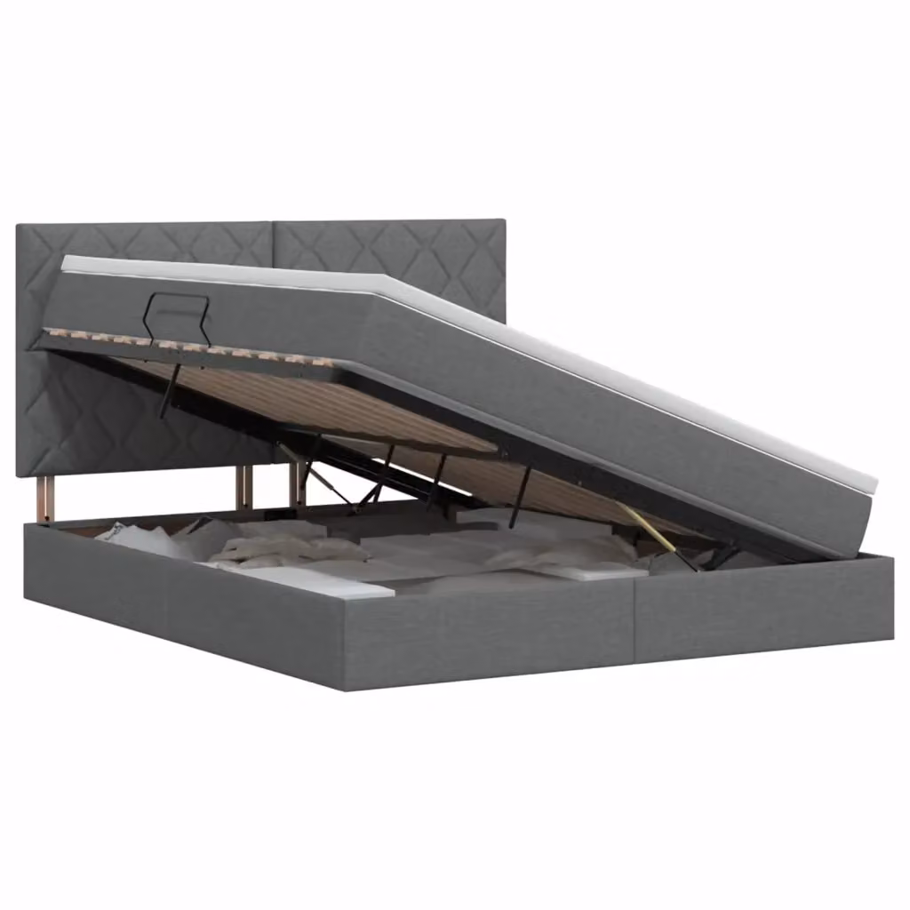 Letto con contenitore e materasso vidaXL Grigio, L/P/H: 140 x 200 x 128 cm – 2