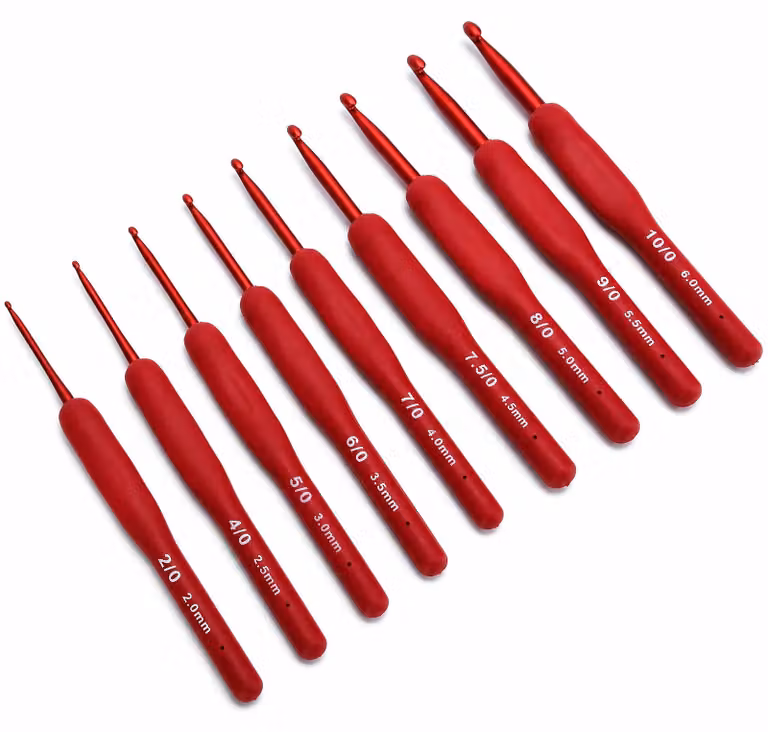 Set di uncinetti ergonomici, 9 pezzi - Manici in gomma confortevoli - KUIDAMOSpatwui08vm