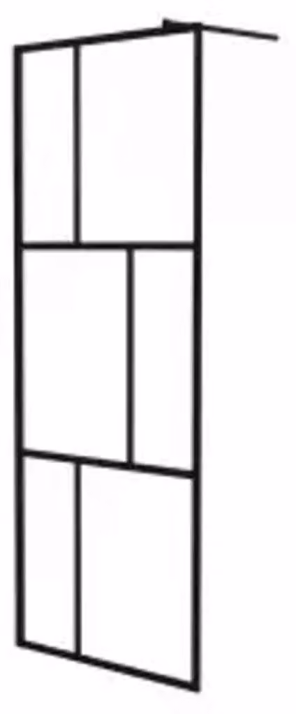 Parete per Doccia Walk-in in Vetro Temperato Nera 80x195 cm