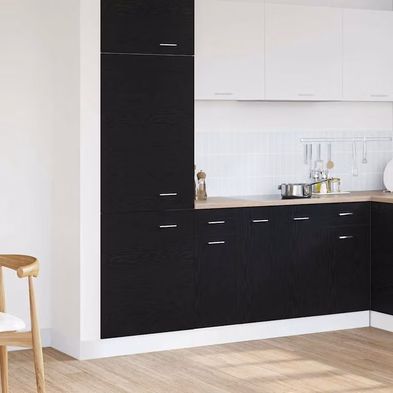 Armadio pensile da cucina moderno vidaXL in rovere nero con ante a battente L/P/H: 30 x 46 x 81,5 cm