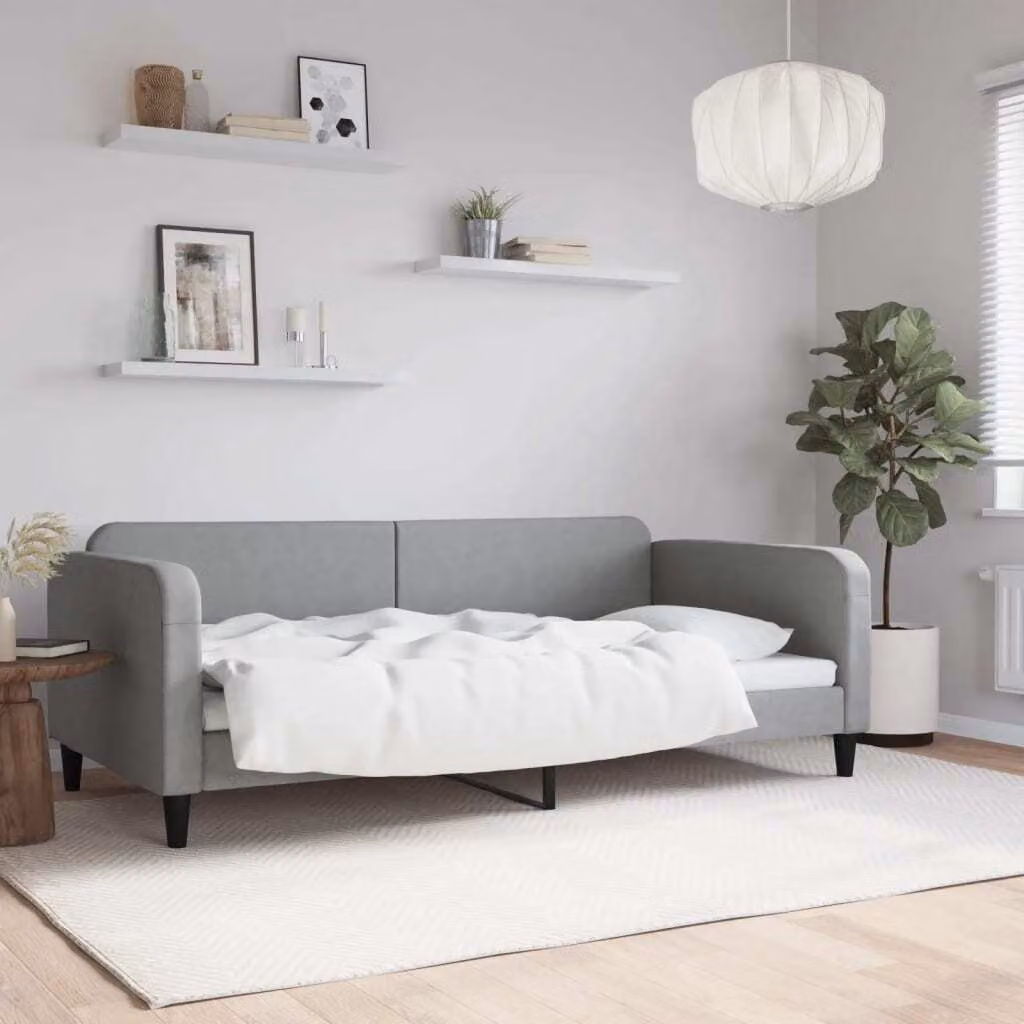 Maison Exclusive - Letto a giorno grigio chiaro, 100x200 cm, tessuto
