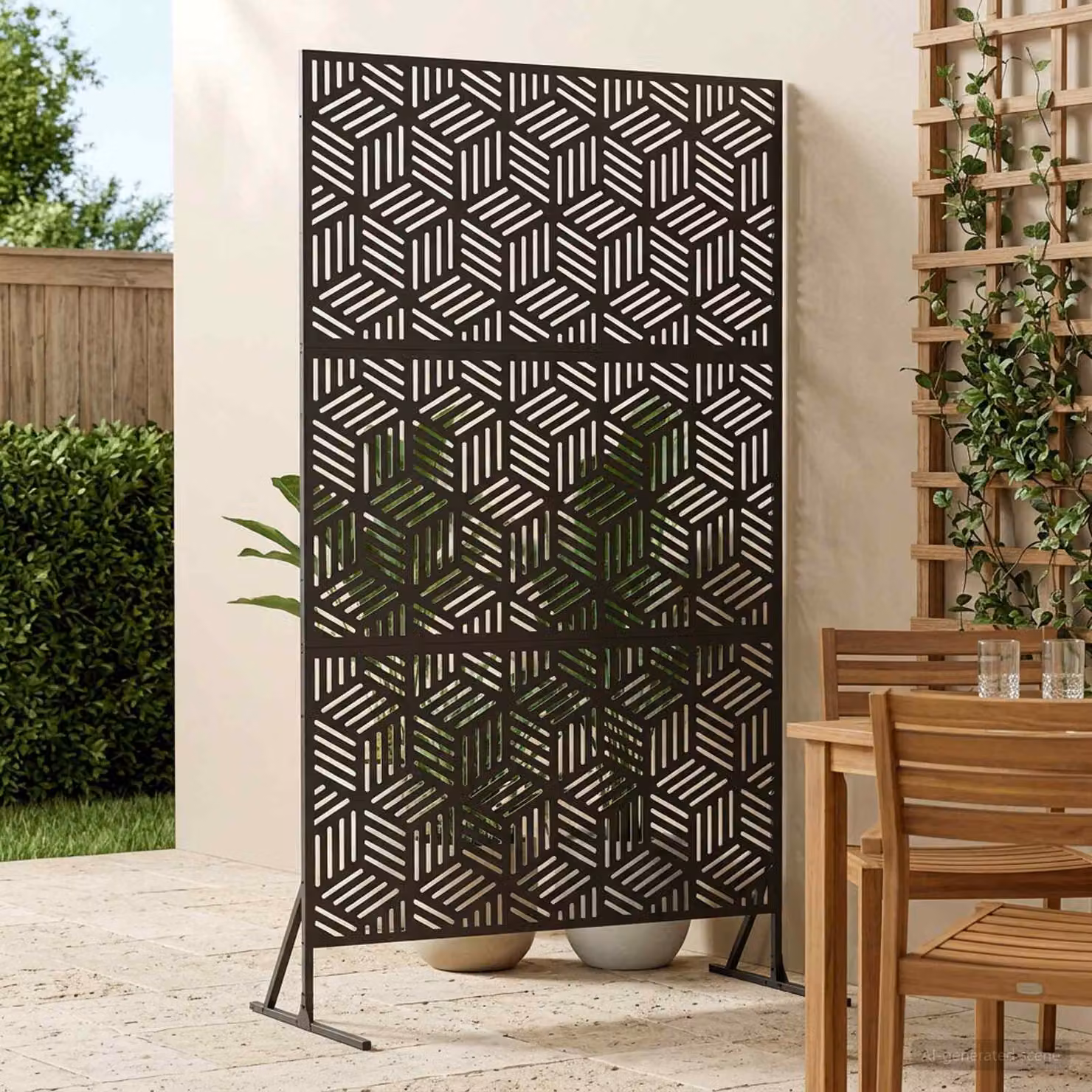 Paravent per Privacy vidaXL in Acciaio Nero, L 100 x P 50 x H 180 cm