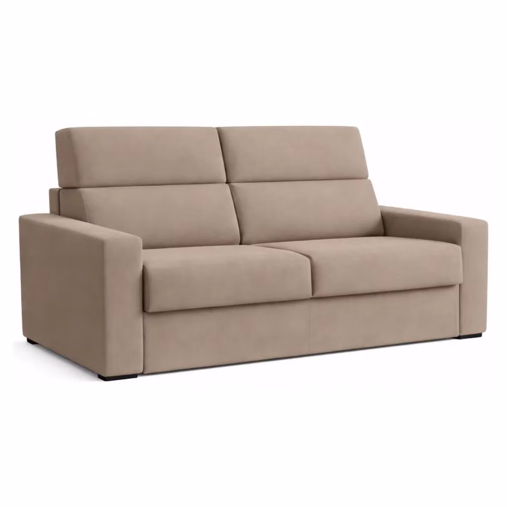 Divano Letto 2 Posti DMORA con Rivestimento Sfoderabile e Contenitore, Grigio Tortora, L: 180 cm, P: 95 cm – 2