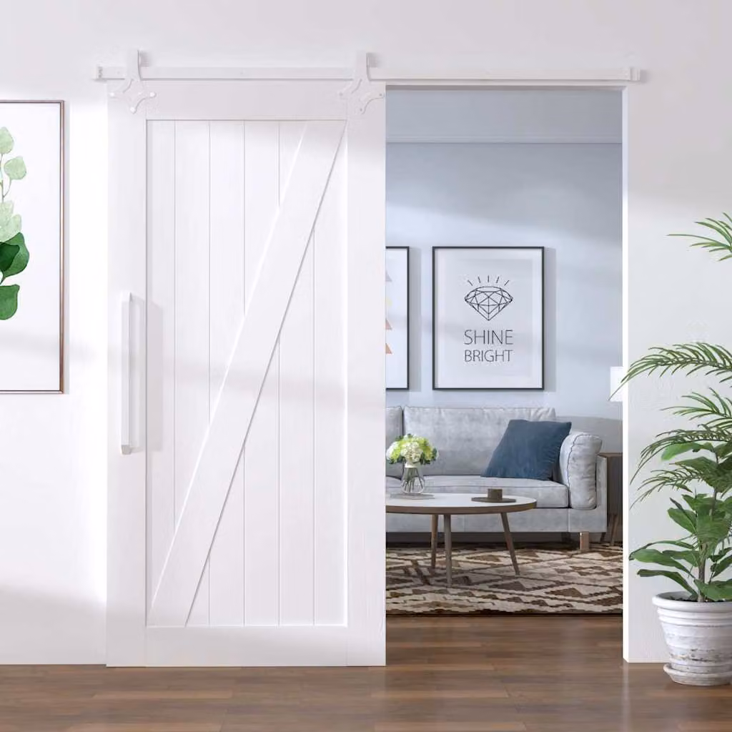 vidaXL Kit Accessori per Porta Scorrevole da 200 cm in Acciaio Inox Bianco Opaco