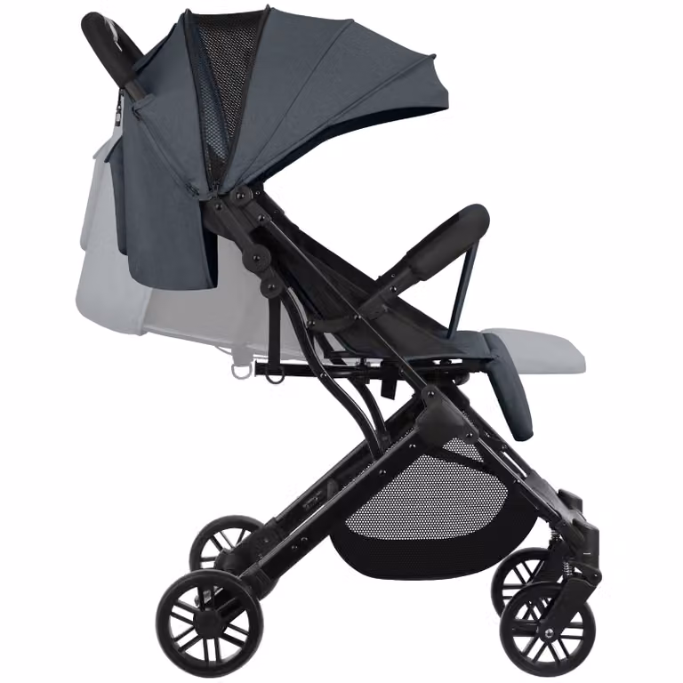 Buggy Tectake pieghevole con chiusura a una mano e ruote piroettanti, colore antracite