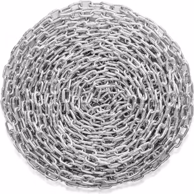 Catena Acciaio al carbonio - 7,3 mm x 28 m - catena per barriere - catena a maglie durevoli - catena di sicurezza per applicazioni industriali e fai da te