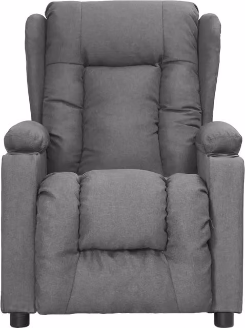 Poltrona Reclinabile Relax vidaXL in Tessuto Grigio con Braccioli e Regolazione Manuale
