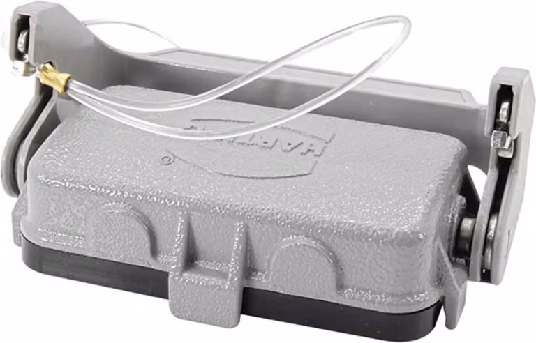 Cappuccio protettivo HARTING 10B in metallo con 1 staffa per la parte superiore, dispositivo di sicurezza anti-perdita con grande anello, incl. 1 x Easy Lock