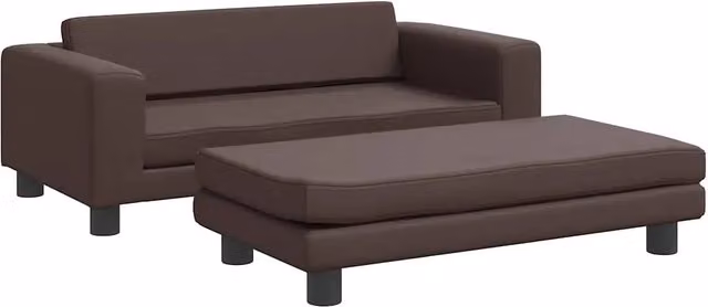 Lettino per cani con estensione marrone in similpelle e legno L: 100 cm, P: 50 cm, H: 30 cm CFW7731394 – 1