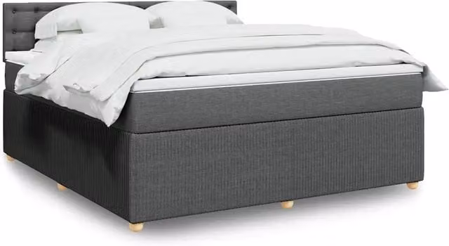 Giroletto a Molle con Materasso Grigio Scuro 180x200 cm Tessuto 3289850