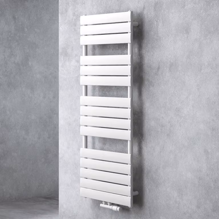 doporro Scaldasalviette 140x60cm, Radiatore Piatto Termoarredo da Bagno Riscaldamento da Acqua Calda Portasciugamani in Acciaio, Bianco