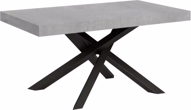 Tavolo allungabile 160/264x90 cm Volantis colore cemento gambe antracite
