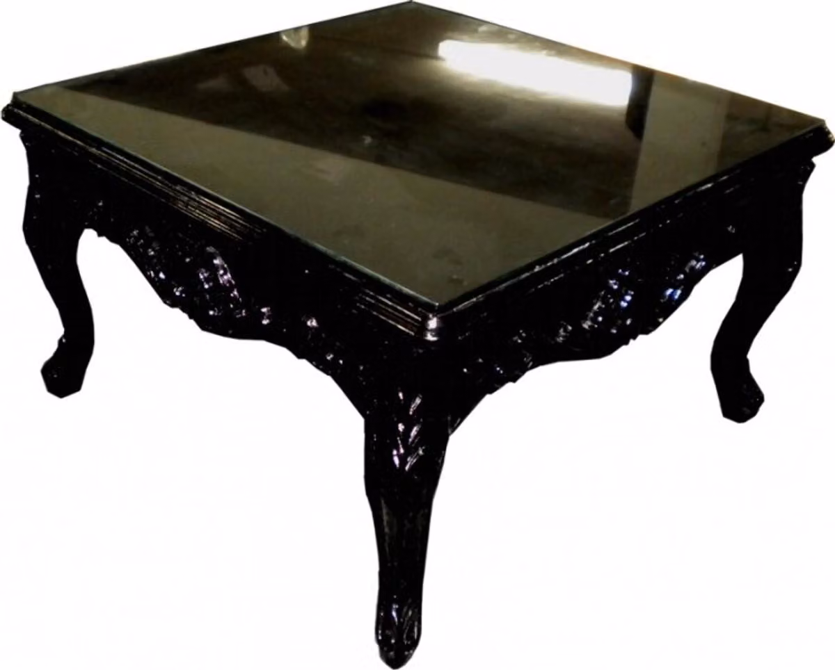 Casa Padrino Tavolino barocco nero 80 x 80 cm - Tavolino da divano - Tavolino da caffè - Tavolino da salotto
