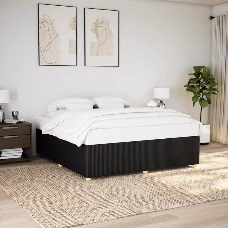 vidaXL Giroletto senza Materasso Nero in Tessuto 200x200 cm