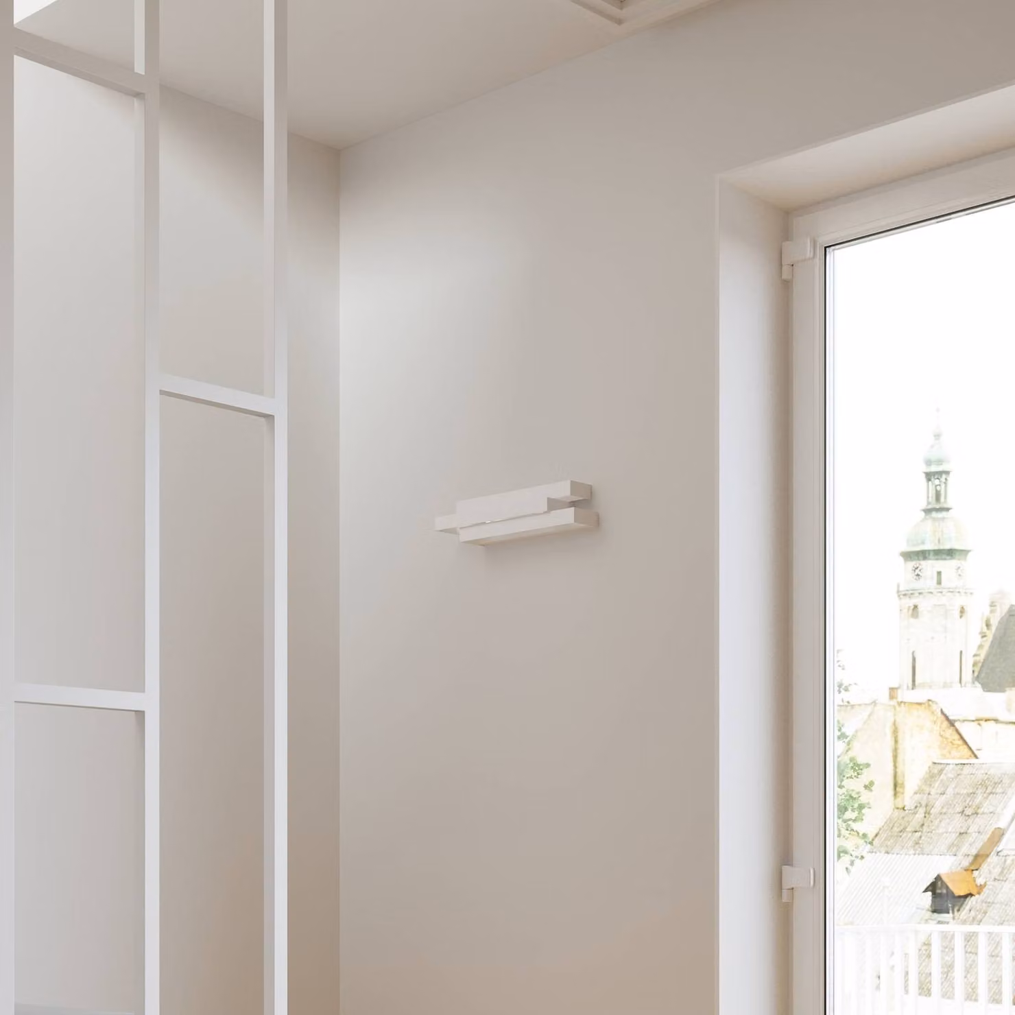 Applique da parete Marcellus SOLLUX LIGHTING, dimmerabile, Bianco / Opale, Soggiorno / Sala da pranzo, Metallo, Moderno, Applique