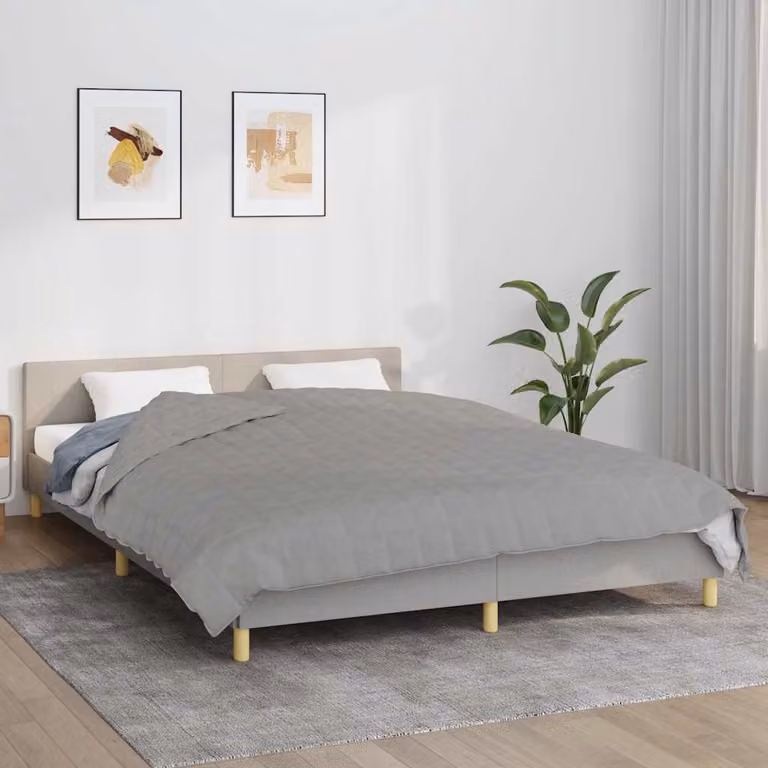 vidaXL Coperta Ponderata Grigia in Microfibra e Poliestere, 200 x 200 cm, 9 kg