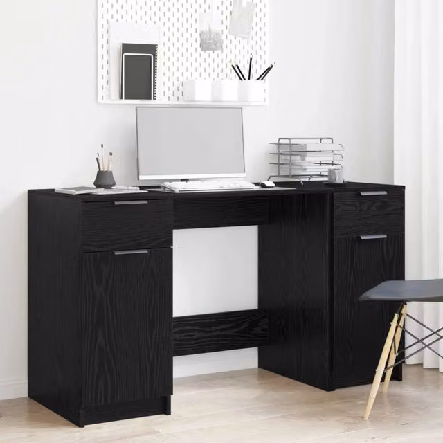 Scrivania Rovere Nero 133 x 50 x 75 cm Legno ingegnerizzato 3332512