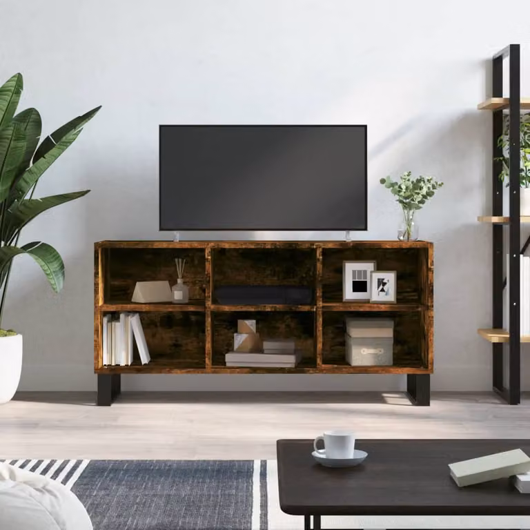vidaXL Mobile Porta TV Moderno in Rovere Fumo e Legno, L: 103,5 cm, P: 30 cm, H: 50 cm