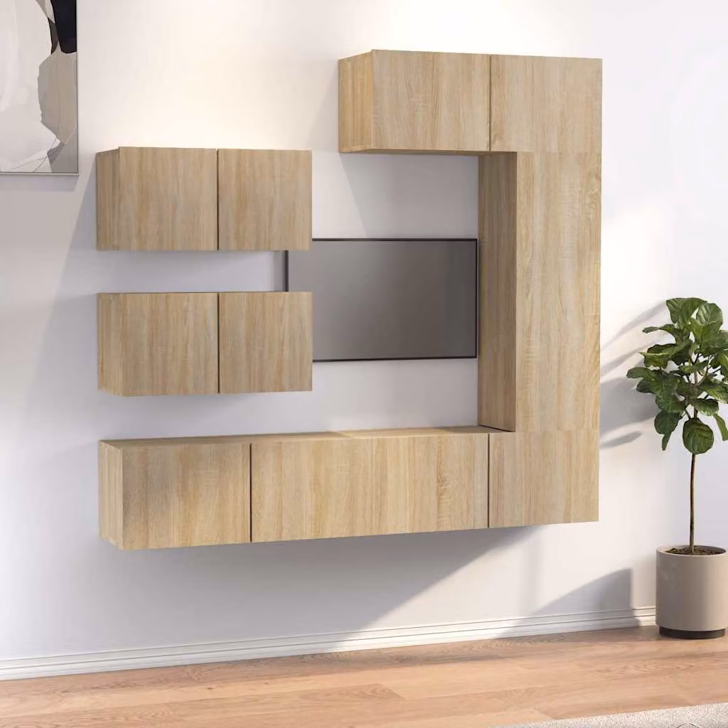 Set di Mobili Porta TV 6 pz vidaXL in Legno Multistrato Marrone