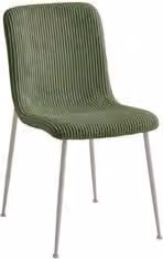 Sedia moderna Rinas in metallo con rivestimento a coste verde