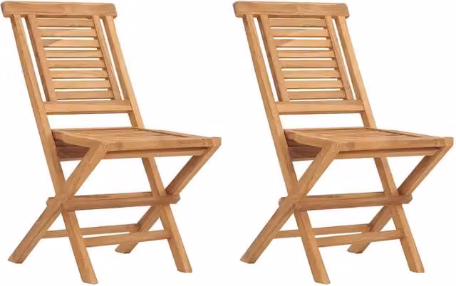 Sedie da Giardino Pieghevole 2 pz | Sedie da Esterno 47x63x90cm Legno Massello Teak