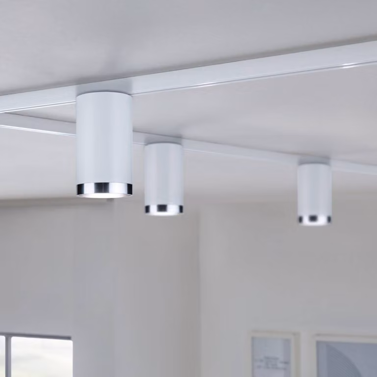 Paulmann URail Faretto su binario Tube, bianco segnale, metallo, GU10 dimmerabile, Bianco / Opale, Soggiorno / Sala da pranzo, Metallo, Moderno