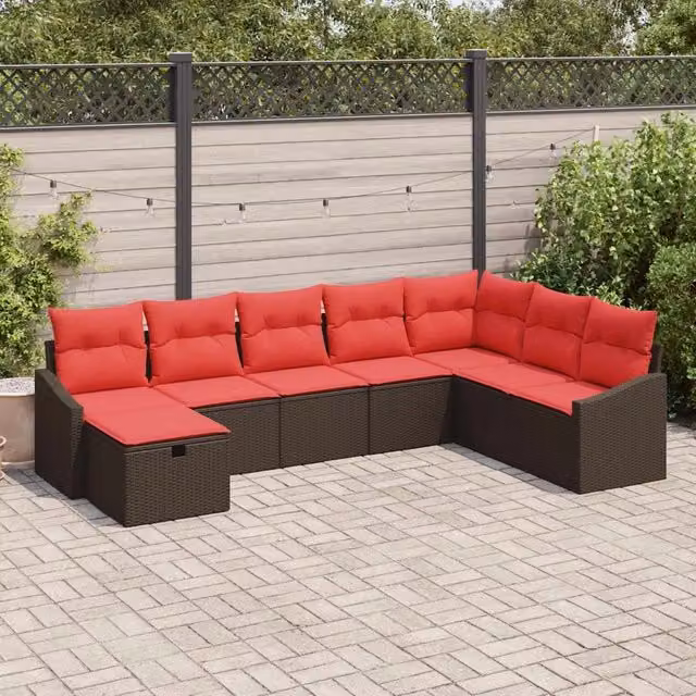 Set Divano da Giardino 8 pz polyrattan 3359333