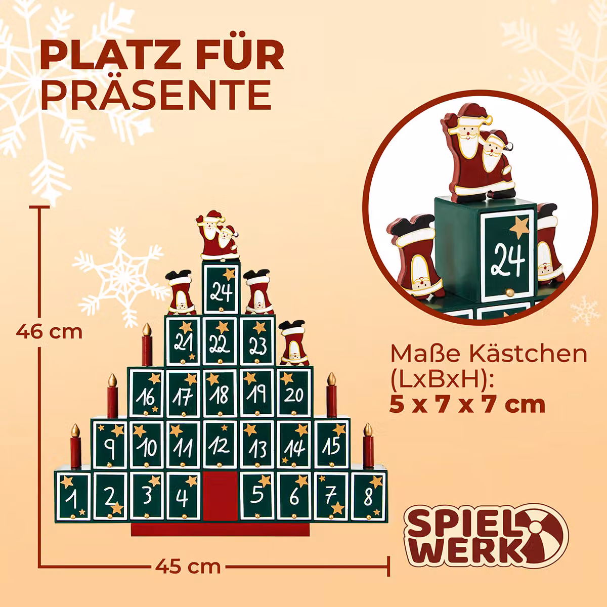 Calendario dell'avvento a piramide in legno multicolore Spielwerk per adulti – 4