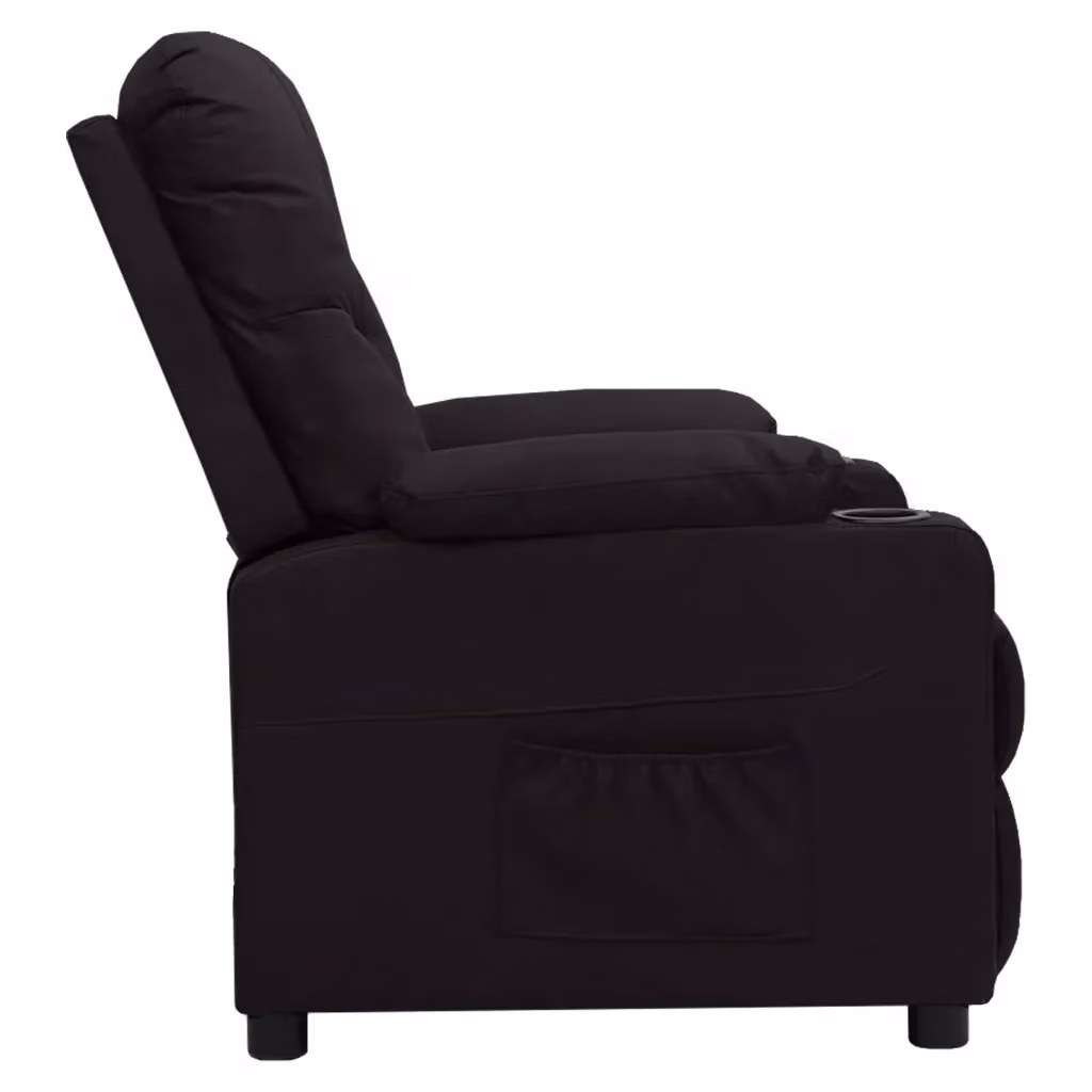 Poltrona Reclinabile Relax vidaXL in Similpelle Nera con Braccioli – 2